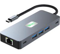 Station d'accueil USB C vers Double écran,Adaptateur Multiport USB C vers Double HDMI 4K@60Hz (10 en 1 2HDMI 4K60Hz+ RJ45).[M24]