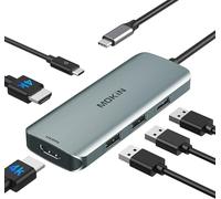 Station d'accueil USB C vers double HDMI, hub USB C double moniteurs HDMI pour Windows, adaptateur USB C avec double HDMI, 3 ports USB, compatible avec Dell XPS 13/15, Lenovo Yoga, etc