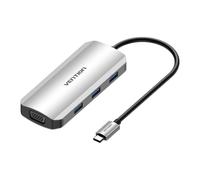 Station d'accueil Usb-C vers Hdmi, Vga, 3X Usb 3.0, Pd 0.15M Vention Toihb (Gris)