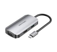 Station d'accueil Usb-C vers Hdmi, Vga, Usb 3.0, Pd 0.15M Vention Toahb Gris