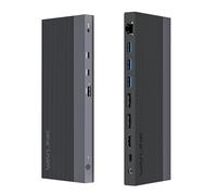 Station d'accueil USB-C WAVLINK 12-en-1, Alimentation 100 W, 2DP+HDMI, 4 Ports USB-A, 2 Ports USB-C Gigabit Ethernet 10 Gbps, Station d'accueil pour Ordinateur Portable avec Triple Affichage