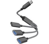 Station d'accueil USB-Câble répartiteur multi-ports-Extension adaptateurCâble Hub haute vitesse pour ordinateur portable-Clé USB M0use pour clavier de bureau et configuration de chargement