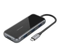 Station d'accueil USB Type-C Vention TFLHB/ 1xHDMI 4K/ 3xUSB/ 1xRJ45/ 1xLecteur de cartes/ 1xTRRS 3.5/ 1xUSB Type-C PD/ Gris