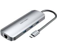 Station d'accueil USB Type-C Vention TOLHB/ 1xHDMI/ 3xUSB/ 1xUSB Type-C PD/ 1xRJ45/ 1x lecteur de carte SD/ 1x MicroSD/ Jack 3.5/ Gris