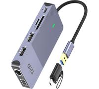 Station d'accueil USB USB C HUB USB 3.0 vers Double HDMI VGA Adaptateur Triple Affichage USB C pour Ordinateur Portable Double Moniteur HDMI Splitter Extender Compatible avec MacBook M1 M2 USB