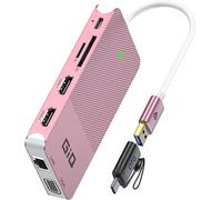 Station d'accueil USB USB C HUB USB 3.0 vers Double HDMI VGA Adaptateur Triple Affichage USB C pour Ordinateur Portable Double Moniteur HDMI Splitter Extender Compatible avec MacBook M1 M2 USB