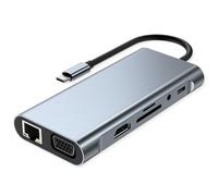 Station d'accueil VALUE USB Type-C, HDMI 4K60, 1x Ethernet Gigabit, 2X USB-A + Type-C PD, 1x SD/microSD, 1x Audio