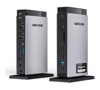 WAVLINK Station d'accueil USB C avec 3 HDMI, Station d'accueil Displaylink pour ordinateur portable Triple écran 4K+Dual 2K, 100W de charge pour M1 M2 M3 Mac et Windows, 5USB,2DP, RJ45,Audio/Mic,SD/TF