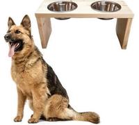 Station d'alimentation double écuelle en bois Support écuelle pour chien écuelle pour chat Barre pour chien 22,5cm XL 10195