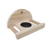 Station d'alimentation du Perroquet pour la Cage, Basse Basse-Wooden Qui alimente Le Perroquet, Bol de Nourriture en Acier Inoxydable pour perroquets, Supports de perchoir, Accessoires de Cag