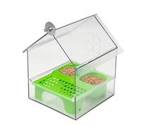Station d'alimentation extérieure pour oiseaux Bol de bain-marie en acrylique transparent Accessoire d'observation de la faune de jardin suspendu - Distributeur de nutrition multi-espèces | La concept