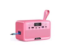 Station d'alimentation portable DaranEner YOUYO R100 100 W 4 ports USB 1 port CC et 2 ports CA batterie LiFePO4 89,6 Wh LED et format compact rose
