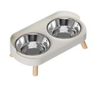 Station d'alimentation pour animaux de compagnie avec double gamelle anti-éclaboussures pour une meilleure digestion - Couleur vive - Double gamelle en acier inoxydable