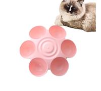 Station d'alimentation pour animaux de compagnie - Vaisselle à motif floral, plat à portions en 6 parties, plateformes antidérapantes | Organiseur de nourriture pour animaux de compagnie, plateau