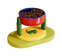 Station d'alimentation pour chien à plusieurs hauteurs avec gamelle pour un nettoyage facile, couleur vive, réglable