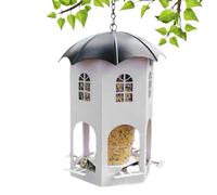 Station d'alimentation pour pinsons d'extérieur résistante aux intempéries et à l'épreuve des écureuils avec fenêtre transparente, étanche, recharge en métal durable | Faune sauvage
