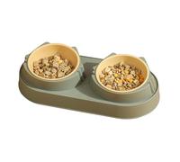 Station d'alimentation - Station d'alimentation pour chat, gamelles surélevées | Pas de déversement pour attraper l'eau et les aliments, matériau de qualité alimentaire, antidérapant et