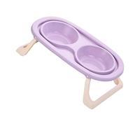 Station d'alimentation surélevée pour animaux de compagnie - Anti-éclaboussures - Pour manger confortablement - En acier inoxydable - Couleur pastel