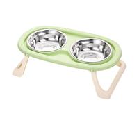 Station d'alimentation surélevée pour animaux de compagnie - Anti-éclaboussures - Pour manger confortablement - En acier inoxydable - Couleur pastel