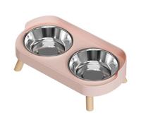 Station d'alimentation surélevée pour animaux de compagnie - Anti-éclaboussures - Pour manger confortablement - Couleur vive - En acier inoxydable - Pour chats et chiens