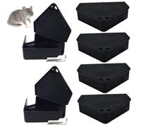 Station d'appât pour rongeurs Triangulaire en PP, 6 pièces, pour Une Utilisation en intérieur, Station d'appât pour Souris de 5x4 Pouces avec 2 clés, piège à Souris réutilisable pour la mai