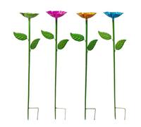 Station d'arrosage des abeilles - Lot de 4 tasses d'alimentation de pollinator en métal, buveurs d'abeilles réglables en hauteur | Station d'île d'eau papillon extérieure, source d'eau de polinator de