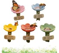 Station d'arrosage en céramique en forme de fleur, bol en résine pour terrasse, pelouse, stations d'arrosage pour jardin avec motif floral, pollinisateur extérieur