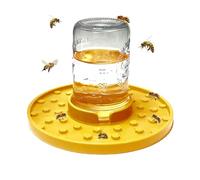 Station d'arrosage pour abeilles avec bouteilles - Station d'abreuvement pour abeilles, insectes, fleurs, oiseaux, papillons - Accessoires pour jardin, cour, ruche (jaune, 17 cm)