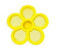 Station d'arrosage pour abeilles - Bol flottant en forme de fleur de 15 cm, bol peu profond à fleurs jaunes, design île flottante, structure en résine bioplastique pour la faune, le jardinage, les