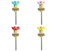 Station d'arrosage pour abeilles, en forme de fleur, abreuvoir pour pollinisateurs colorés avec base de piquet, petites fleurs hexapodes pour cour, pelouse, terrasse (toutes, 4 pièces)