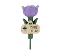 Station d'arrosage pour abeilles, ensemble d'alimentation en résine pour fleurs, 6,9 x 18,8 cm, système de bol d'hydratation pour jardin avec motif de pétales décoratifs, bol d'alimentation durable