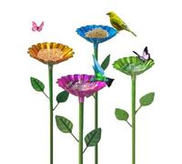 Station d'arrosage pour abeilles - Ensemble de quatre pièces, construction sur piquet en métal, design en forme de fleur, finition résistante aux intempéries | Support d'hydratation pour pollinisateur