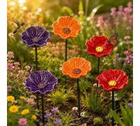 Station d'arrosage pour abeilles pour jardin, en forme de coquelicot, fleurs cémiques faites à la main pour les abeilles, mangeoire à abeilles pour jardin, bol d'eau pour décoration d'été, arroseur