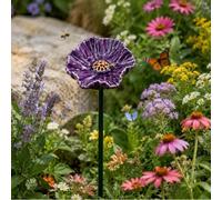 Station d'arrosage pour abeilles pour jardin, en forme de coquelicot, fleurs cémiques faites à la main pour les abeilles, mangeoire à abeilles pour jardin, bol d'eau pour décoration d'été, arroseur