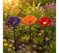 Station d'arrosage pour abeilles pour jardin, en forme de coquelicot, fleurs cémiques faites à la main pour les abeilles, mangeoire à abeilles pour jardin, bol d'eau pour décoration d'été, arroseur