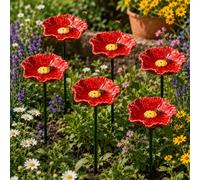 Station d'arrosage pour abeilles pour jardin, en forme de coquelicot, fleurs cémiques faites à la main pour les abeilles, mangeoire à abeilles pour jardin, bol d'eau pour décoration d'été, arroseur