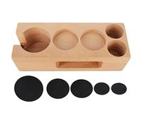 Station de bourrage, bois café filtre sabotage titulaire bois café tamper mat stand pour la maison café Restaurant hôtel bureau (58 mm 5 trous)