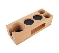 Station de bourrage, bois café filtre sabotage titulaire bois café tamper mat stand pour la maison café Restaurant hôtel bureau (51 mm 5 trous)