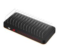 Station de Charge 180W 15 Ports USB avec Ventilation et Support Noir