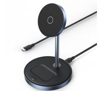 Station de charge 2 en 1 20 W et base magnétique MagSafe Qi USB-C noire