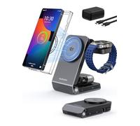 Station de Charge 3-en-1 Magnétique Qi2 avec Refroidissement Actif, Chargeur sans Fil pour Galaxy S26 Ultra, Watch 8, Pliable Chargeur Induction pour Rapide avec téléphones Android Qi