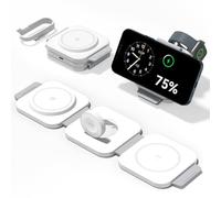 Station de charge 3 en 1 pour plusieurs appareils Apple, station de charge magnétique pliable sans fil, tapis de charge de voyage pour iPhone 16 15 14 13 12 Pro Max Plus Apple Watch Series et AirPods