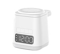 Station de charge 3 en 1, réveil, veilleuse, station d'accueil sans fil, support de chargeur pour téléphone et montre, combo blanc