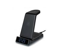 Réveil et station de charge 4-en-1 THOMSON CL750IA pour Apple avec bandeau LED lumineux - Noir