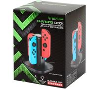 Station de Charge 4 en 1 pour Switch Joy-Con - Dock Chargeur Rapide avec Indicateurs LED - Support Vertical Compact & Organisateur pour Manettes - Câble USB-C Inclus - Noir Design Gaming