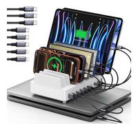 Station de Charge 420W Multi-appareils, Station Charge USB-C GaN PD3.0, 10 Ports. Station de Charge USB Bureau Charge Rapide pour MacBook, iPhone, Galaxy, Blanc