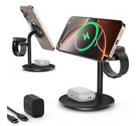 Station de Charge à Induction, Chargeur de Station de Charge sans Fil Trois en Un, Compatible avec Le Chargeur Mag Safe, Convient pour iPhone 16 15 14 13 12, iWatch S10/9/8/7/6/5/4-Noir