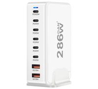 Station de Charge avec 8 Ports USB-C / USB Quick Charge GaN3 286W Blanc