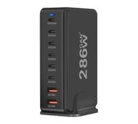 Station de Charge avec 8 Ports USB-C / USB Quick Charge GaN3 286W Noir