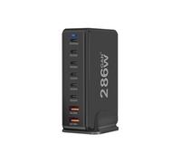 Station de Charge avec 8 Ports USB-C / USB Quick Charge GaN3 286W Noir